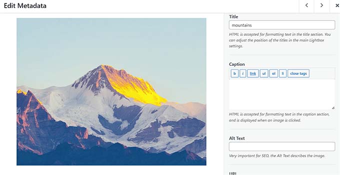 Configure image metadata Configure image metadata