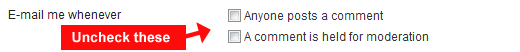 Turn OFF Comment Notifications in WordPress