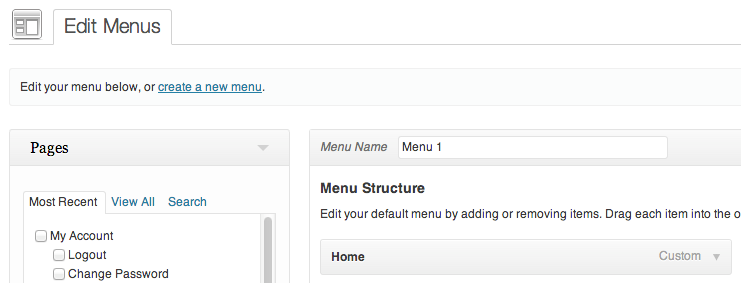 Create and Edit Navigation Menus
