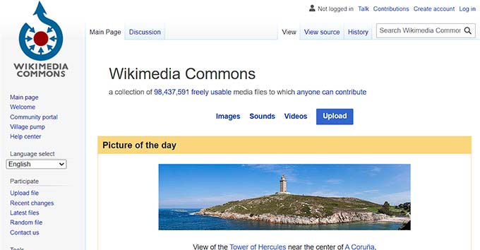 Wikimedia Commons website