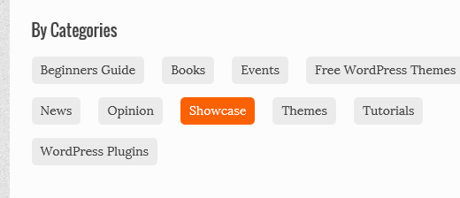 Displaying in line categories on archives page in WordPress