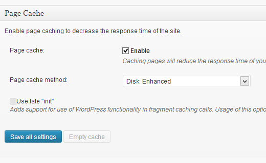 Setting up Page Cache in W3 Total Cache for WordPress