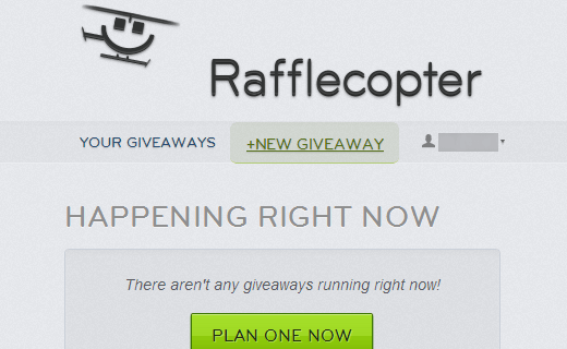 Creating a new giveaway with Rafflecopter