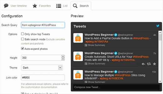 Adding selective tweets by using Twitter Widgets Adding selective tweets by using Twitter Widgets