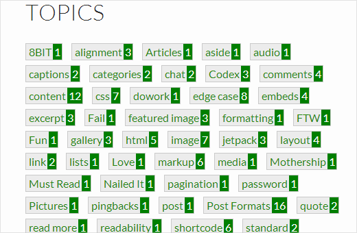 Display Tags with Post Count in WordPress Display Tags with Post Count in WordPress