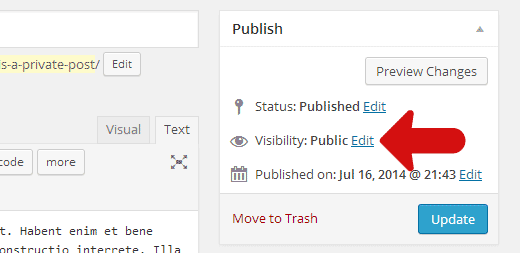 Edit a post's visibility