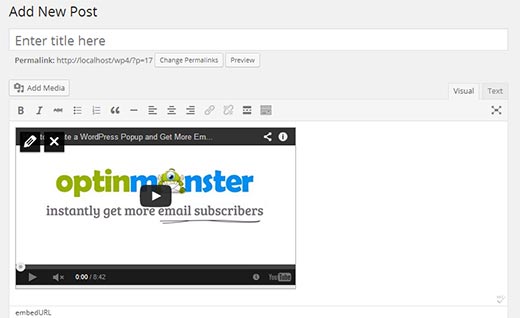Visual embeds in WordPress 4.0 Visual embeds in WordPress 4.0