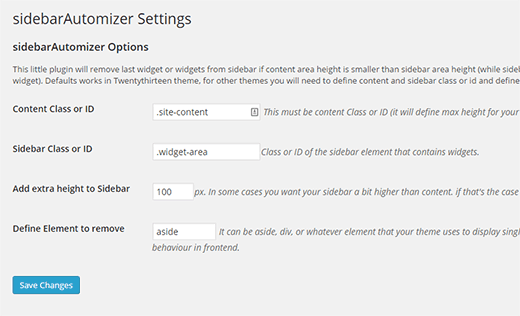 Sidebar Automizer settings Sidebar Automizer settings
