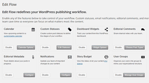 Edit Flow's editorial dashboard