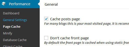 W3 Total Cache - Front Page