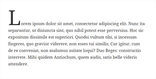 Example of a normal drop cap