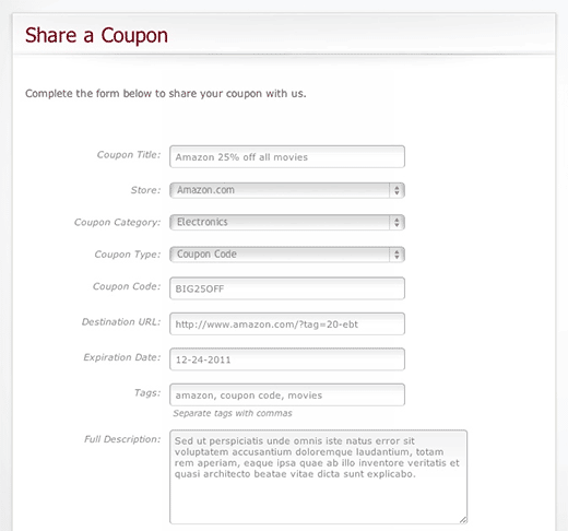 Share a coupon