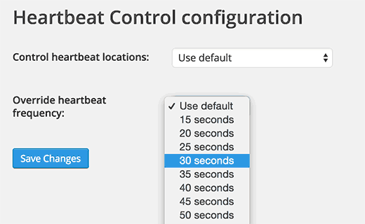 Changing heartbeat api call intervals