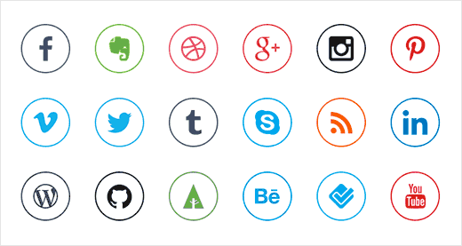 20 Social Media Icons by Dawid Dapszus