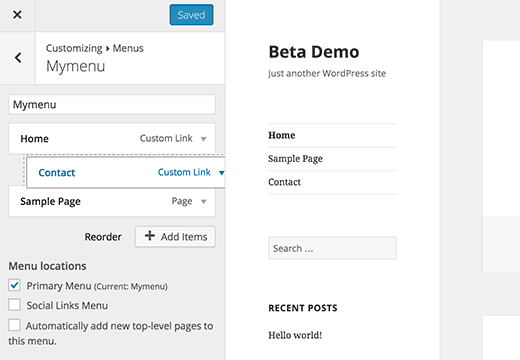 WordPress 4.3 will have menus in customizer
