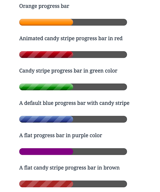 Using colors and changing appearance of progress bar