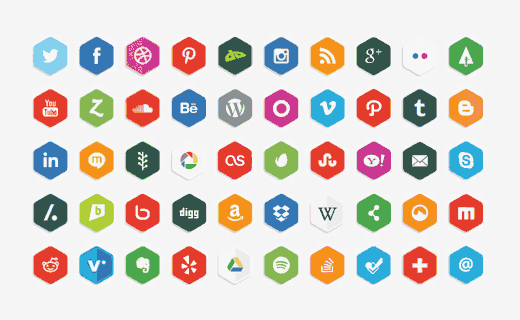 Free Vector Polygon Social Media Icons set by LunarPixel
