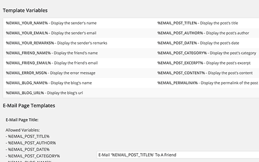 Changing email templates using the template tags Changing email templates using the template tags