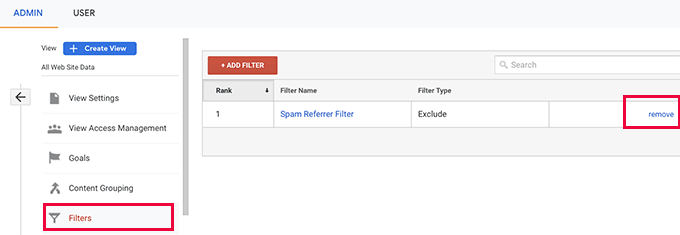 Edit or delete a filter in Google Analytics