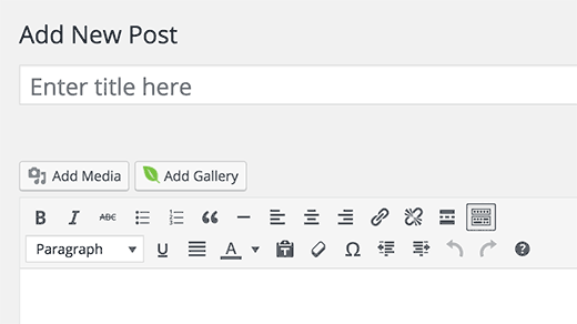 Add gallery to a post or page