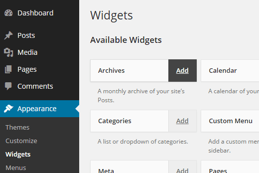 Accessible widgets in WordPress