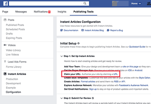 Claim your website URL