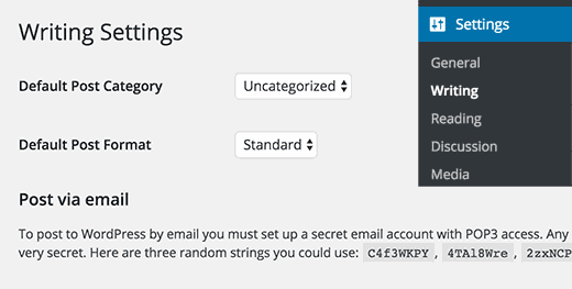 Changing default category