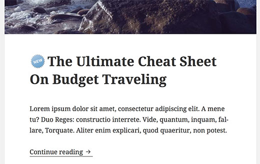 New post highlighted