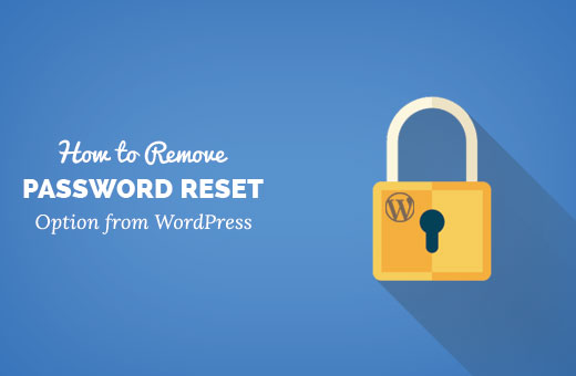 Removing password reset option from WordPress