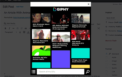 Search or browse Gifs on Giphy
