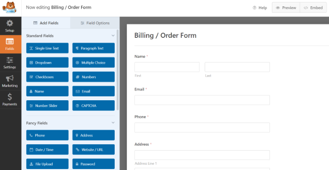Customize your billing form