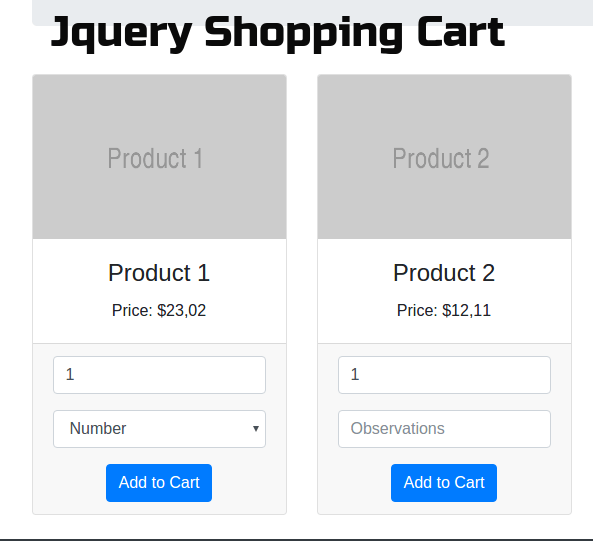 jQuery Shopping Cart Plugins