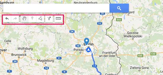 Using the map toolbar