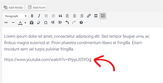 Add video URL to embed video in WordPress