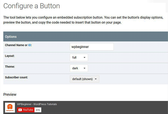 Configuration Button