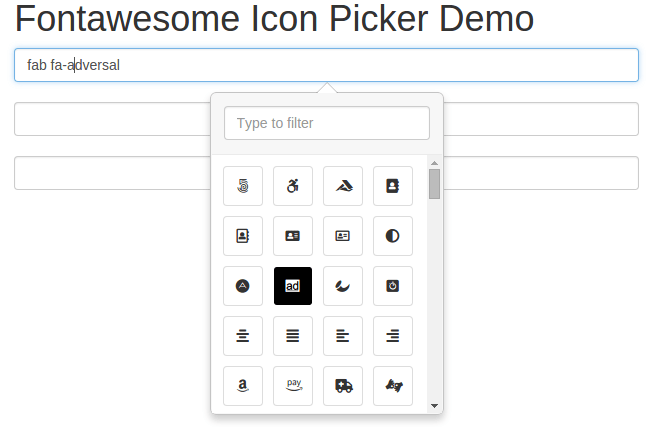 Fontawesome Icon Picker using