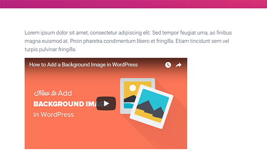 Left aligned video in a WordPress post