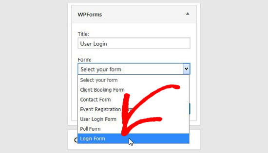 Select login form Select login form