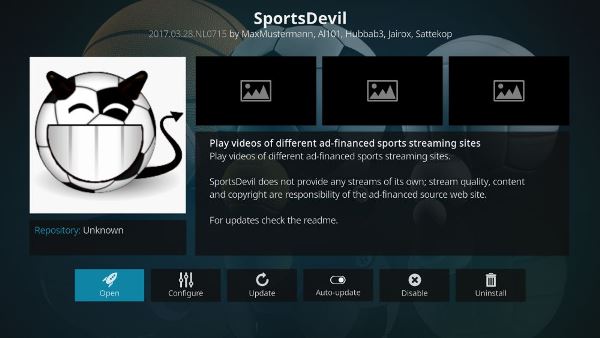 Sports Devil Kodi Live TV Addon
