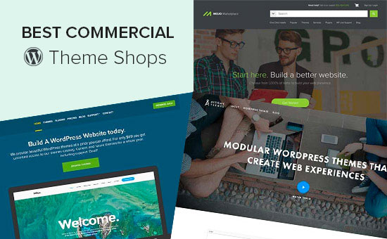 Best commercial WordPress theme shops