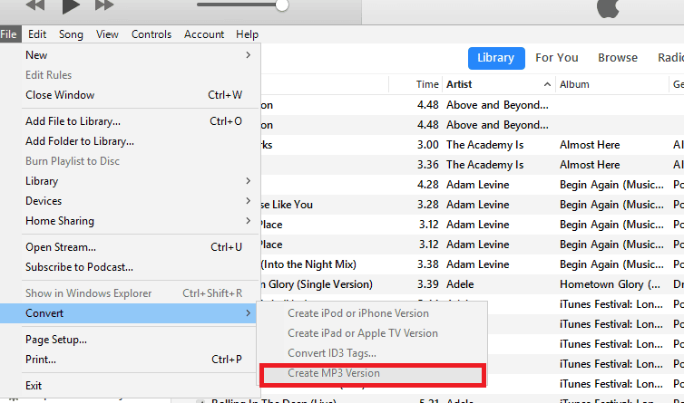 Converting m4a to mp3 with iTunes 4-min