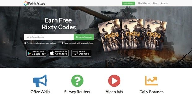 pointsprizes for free rixty codes-min