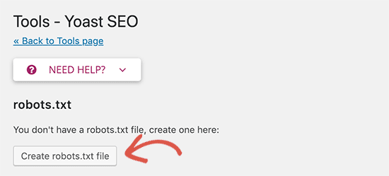 Create robots.txt file using Yoast SEO