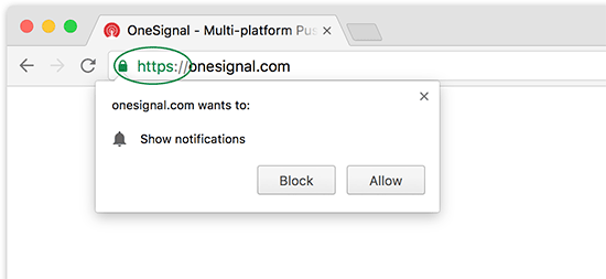 Default browser prompt for push notification Default browser prompt for push notification