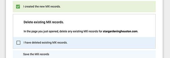 MX records created