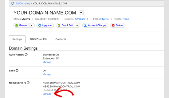 Manage nameserver settings Manage nameserver settings