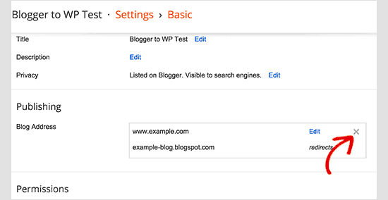 Remove custom domain redirect from Blogger Remove custom domain redirect from Blogger