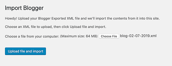 Upload file to import Upload file to import