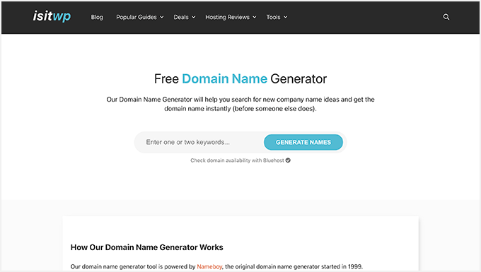 IsItWP Blog Name Generator IsItWP Blog Name Generator
