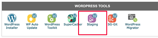Staging icon in SiteGround cPanel
